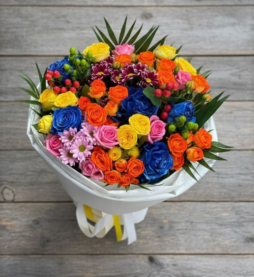 Букет цветов из: Розы и Хризантемы в Турунтаево