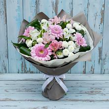 Букет цветов из:  Герберы, Альстромерии и Хризантемы в Турунтаево