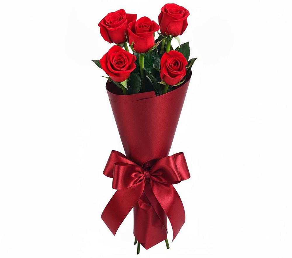 Букет 5 Красных роз Эдлесс Лав в Турунтаево