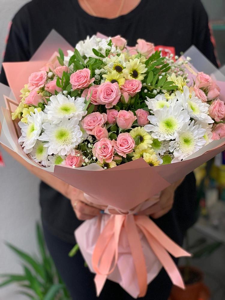 Букет цветов из: Розы и Хризантемы в Турунтаево