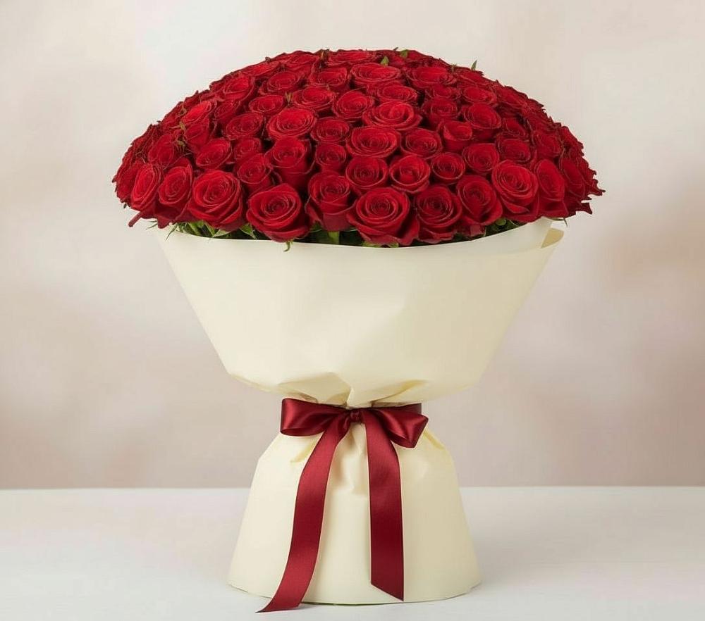 Букет 101 Красная роза Милано в Турунтаево