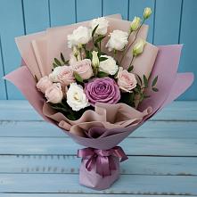Букет цветов из:  Розы и Лизиантусы #REPLACE_PRED# Турунтаево