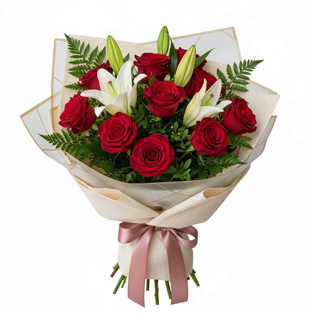 Букет цветов из: Лилии и Розы в Турунтаево