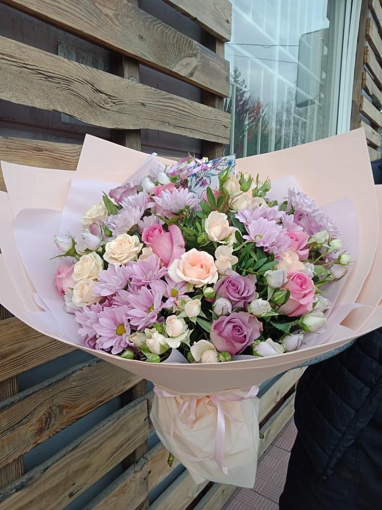 Букет цветов из: Розы и Хризантемы в Турунтаево