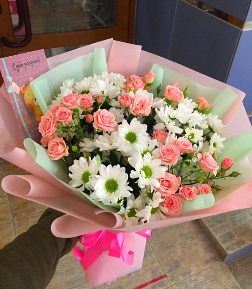 Букет цветов из: Розы и Хризантемы в Турунтаево