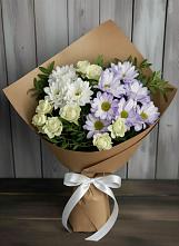 Букет цветов из:  Хризантемы и Розы #REPLACE_PRED# Турунтаево