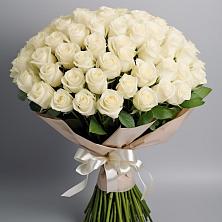Букет 101 беля роза Белоснежка в Турунтаево