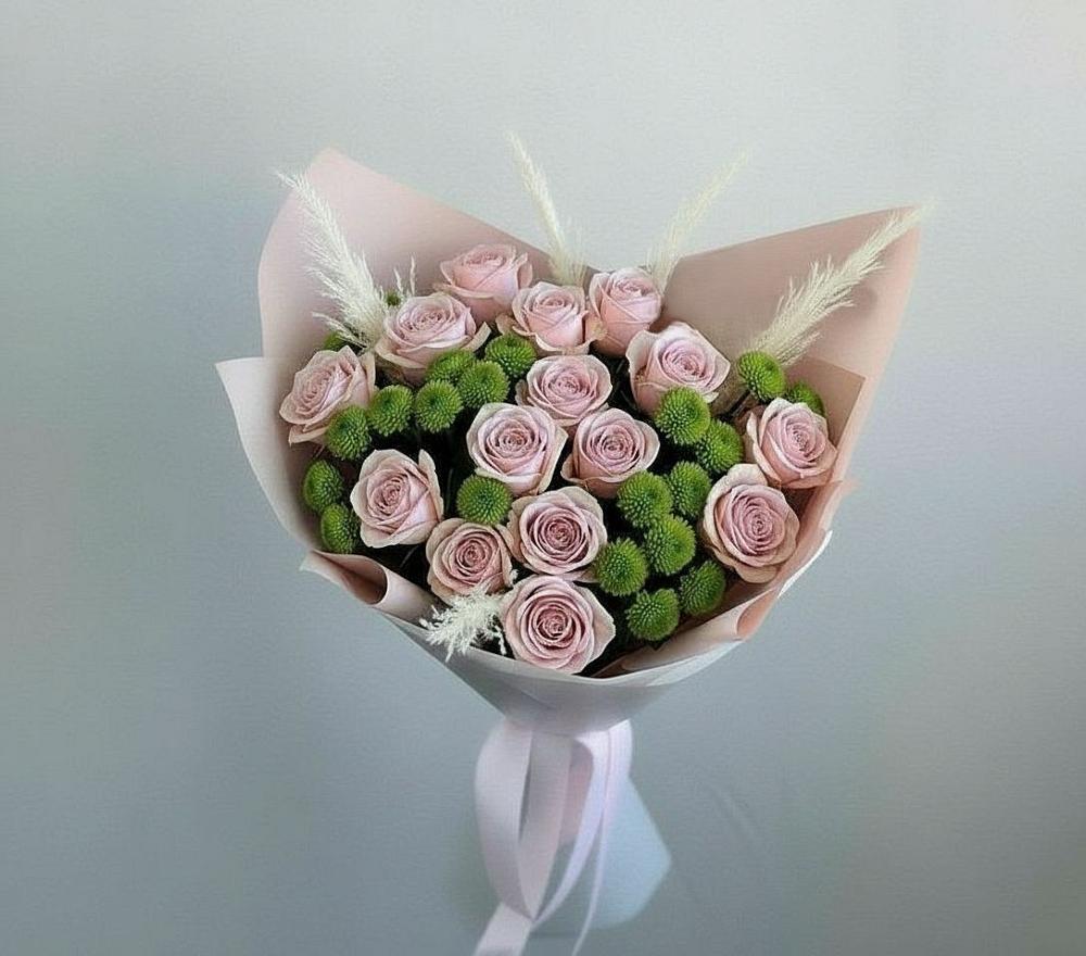 Букет цветов из: Розы и Хризантемы в Турунтаево