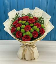 Букет цветов из:  Розы и Хризантемы #REPLACE_PRED# Турунтаево
