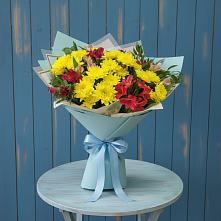 Букет цветов из:  Альстромерии и Хризантемы в Турунтаево