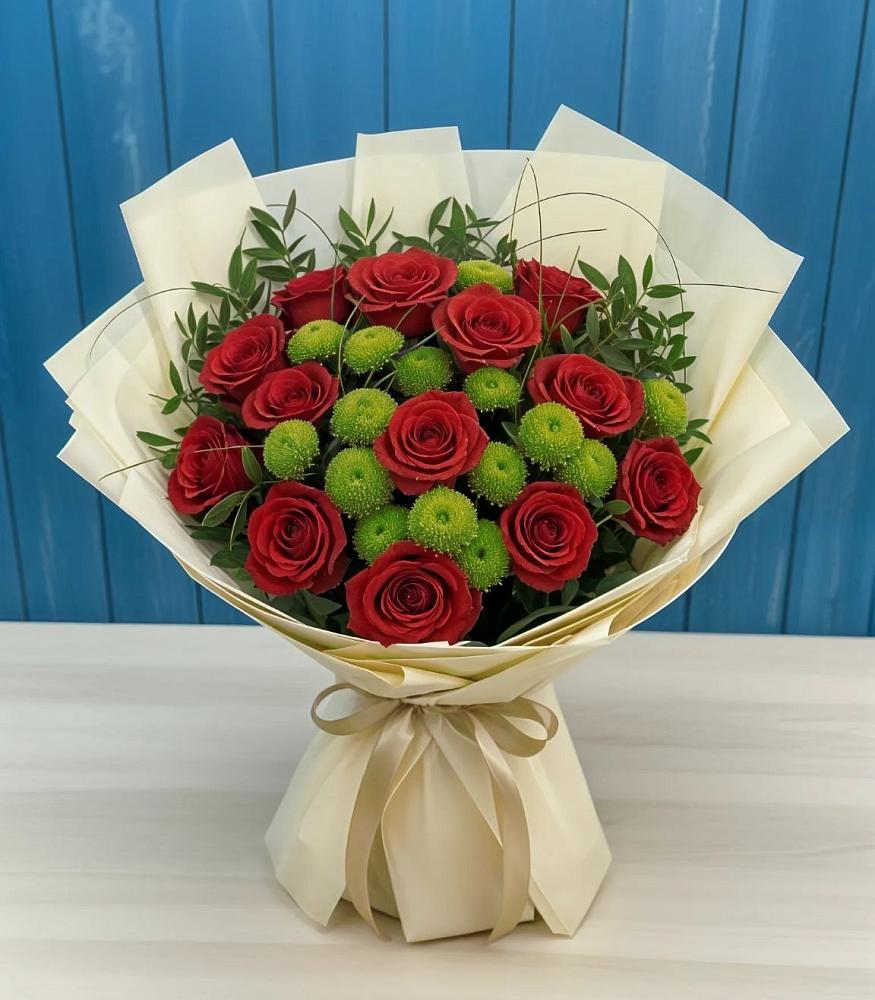 Букет цветов из: Розы и Хризантемы в Турунтаево